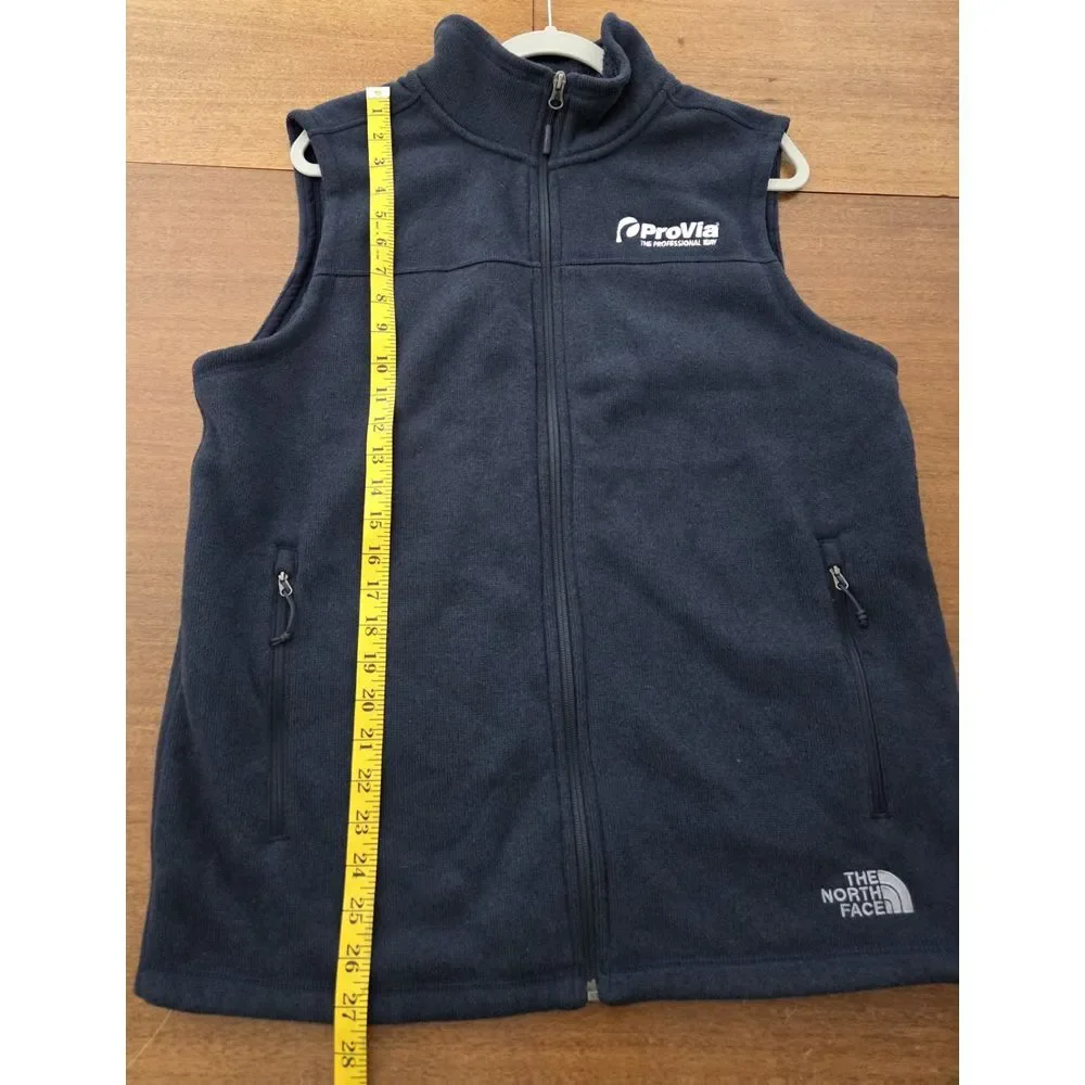 Men's The North Face‎ Fleece Vest Large Blue Full Zip Business Logo